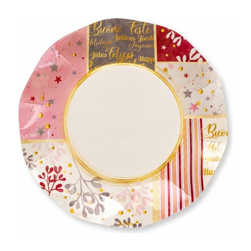 Piatti carta natalizi rose - di,