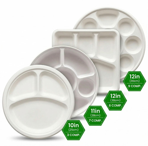 Bagasse scomparto piatti - bagasse,